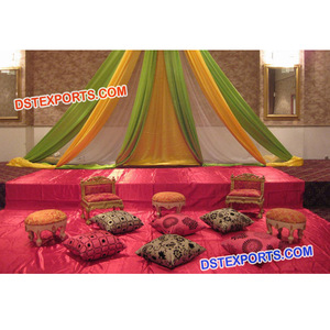 Décoration de scène pour la cérémonie du henné, décoration de scène pour le henné, scènes de mariage asiatiques pour le henné à prix raisonnables - Product Image 1