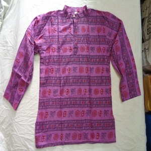 เสื้อคุर्ตาผ้าฝ้ายพิมพ์ลายออมจักระ เสื้อคุर्ตาแฟชั่นผ้าฝ้าย เสื้อคุर्ตาผ้าฝ้ายพิมพ์ลาย เสื้อคุर्ตาผ้าป่านพิมพ์ลาย - Product Image 2