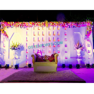 เทียนผนังด้านหลังสำหรับเวทีงานแต่งงานเวทีหลังเทียนตกแต่งผนังแต่งงานรับไฟเบอร์เทียนผนัง - Product Image 1