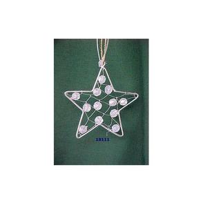Navidad colgando en alambre estrellas adornos navideños con cuentas para árbol de Navidad - Product Image 1