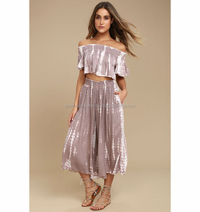 El vestido perfecto para caliente calor del verano desgaste de las mujeres rayón empate tinte vestido de hombro - Product Image 1