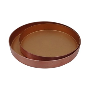 Juego de bandejas para servir de latón brillante y hierro negro Nuevo diseño 2 piezas - Product Image 5