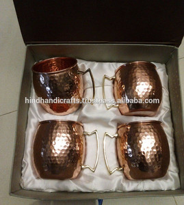 100% Pure Hammered Copper Moscow Mule <b>Mugs</b> Copper Tumbler for Cocktail and Beer by Indian Manufacturer With Best Packaging - Product Image 4