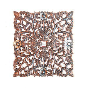 Premium Interior decorativo MDF tallado a mano Panel colgante de pared Panel de pared de forma cuadrada para habitación Oficina Hogar Venta directa de fábrica - Product Image 1