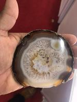 Agate ovale brésilienne de grande taille de haute qualité pierre semi-précieuse artisanat cristal artisanat tranche d'agate