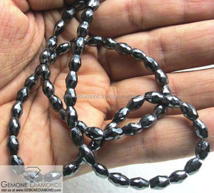 Cuentas de moissanita negra, tamaño de 2 a 5mm, hilo, cuentas de moissanita negra sueltas, collar de hilo de cuentas - Product Image 4