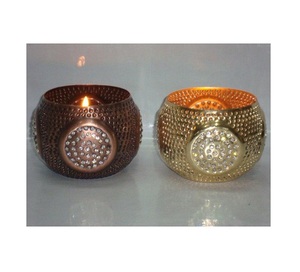 Bougeoir en cristal doré - Product Image 4