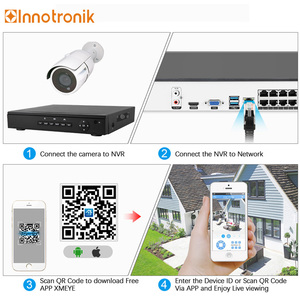 Innotronik H.264 POE 1080P HD 보안 IP CCTV 세트 8 채널 홈 비디오 감시 카메라 시스템 P2P POE NVR 키트 - Product Image 6