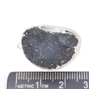 Black Druzy 33 To 35 MM With Bail Uneven Shape Silver Plated <b>Pendant</b> Natural Gemstone Jewelry Findings Zodiac Sign Scorpio - Product Image 4