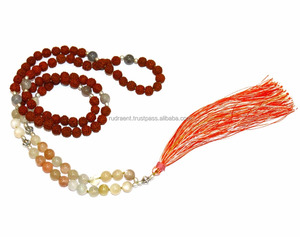 Collier Mala de Yoga Unisexe en Pierre de Lune Rudraksha 108 Perles Style Bouddhiste Classique Certifié par un tiers Cadeau de Mariage - Product Image 2