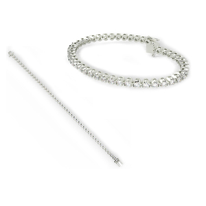 Or blanc 18K Bracelet en diamant de qualité naturelle Bijoux de mode pour femmes avec boucles d'oreilles Bijoux en pierre de qualité - Product Image 1