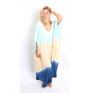 Caftán largo de rayón para mujer, venta al por mayor y exportación de ropa de playa - Product Image 1
