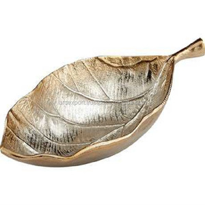 Modern Design Gold Leaf Metal Fruit Bowl Attractive Decoration <b>Tableware</b> Bowls Fancy Luxury Modern Antique Serving Bowl for Sale - Product Image 1