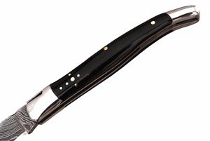 Couteau de poche pliant multifonctionnel en acier Damas avec manche en corne de buffle, qualité DIY, personnalisable OEM - Product Image 3
