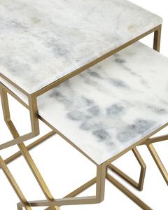 High Quality Metal Nesting End <b>Tables</b> with <b>Marble</b> <b>Top</b> for Living Room Furniture Metal Frame <b>Marble</b> <b>Top</b> Luxury Nesting <b>Table</b> - Product Image 3