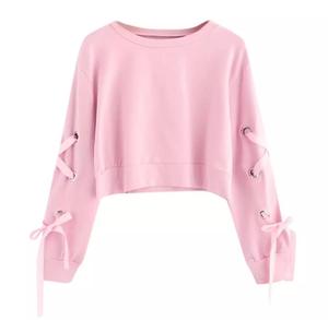 2025 otoño último diseño personalizado Logo manga larga sudaderas con capucha Sexy Crop Tops para mujeres colección de Bangladesh - Product Image 1