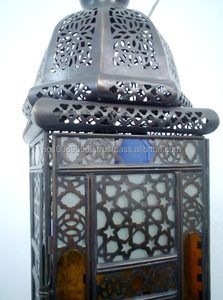 Lampe de sol marocaine authentique B135, art complexe, style méditerranéen, source de lumière LED à économie d'énergie, porte-bougie en laiton pour jardin, villa - Product Image 3