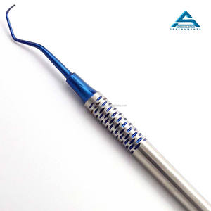 Curetas Gracey azules recubiertas de titanio por plasma, mango hueco, instrumento de limpieza y llenado de dientes dentales de acero inoxidable - Product Image 3