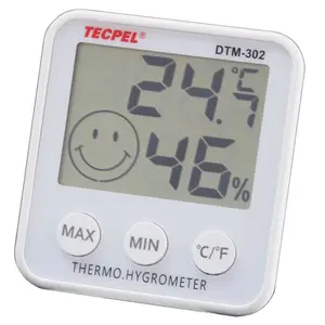 Termometer/Higrometer Tampilan Rumah Tangga, Pengukur Temperatur Digital DTM-302
