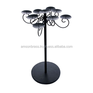 Candélabres décoratifs à 5 bras en argent poli Antique - Product Image 3