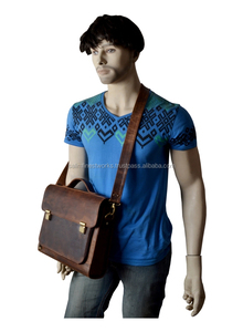 New Crazy Horse Genuine Leather <b>Men</b> And Women <b>Messenger</b> <b>Bag</b> For Office & Business Brown Laptop <b>Bags</b> With Shoulder Strap & Handle - Product Image 6