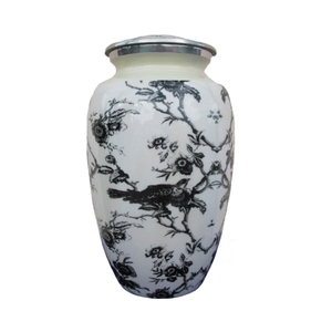 โกศโลหะที่ระลึกสำหรับผู้ใหญ่เถ้ากระดูกมนุษย์สไตล์อเมริกัน/ยุโรปมีรูปแบบใบสำหรับจัดเก็บศพทองเหลือง/อลูมิเนียม - Product Image 6