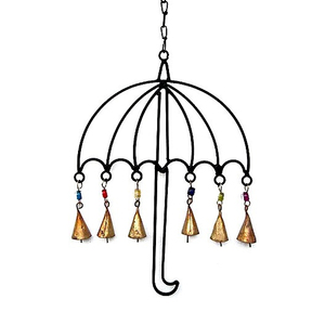 กระดิ่งลมเหล็กสีดำและสีทองตกแต่งบ้าน - Product Image 1