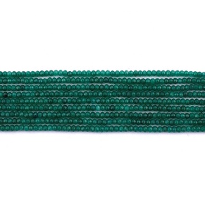 Perles de fabrication de colliers en pierre facettée ronde de 3,5 mm de couleur vert émeraude teinte naturellement, collier de 13 pouces - Product Image 3