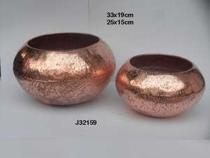 Jarrón Decorativo de Aluminio con Acabado Martillado en Forma de Cuenco para Mesa Auxiliar o Centro de Mesa - Product Image 6