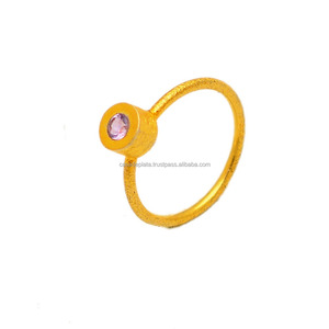 แหวนพลอยอเมทิสต์เงินสเตอร์ลิงสีทอง Plated925แหวนแฟชั่นทันสมัยสำหรับงานแต่งงานงานครบรอบแต่งงานสำหรับทุกเพศ - Product Image 1