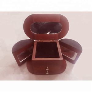 2024 vente chaude boîte à bijoux design en bois avec tiroir et miroir boîte à bijoux en cuir en bois - Product Image 3