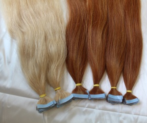 Double Drawn Tape-In Hair Extensions 100% Virgin Remy Human Hair Silky Straight Wave Raw pour des couleurs plus foncées - Product Image 5