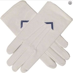 Guantes Masónicos de Algodón de Alta Calidad, Guantes Masónicos Bordados Personalizados de Algodón - Product Image 1