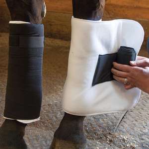 Bandages pour jambes de cheval en polyester écologique, blancs, à nœud - Product Image 2