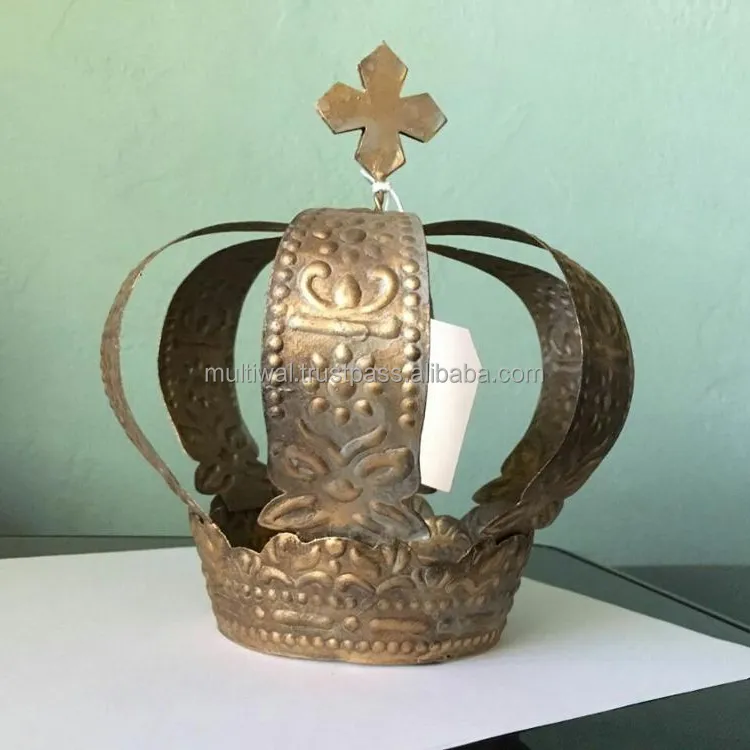 Madonna Holiday Tiara Ostern Festzug Krone, French Antique Royal Crown Dekoration, nach Hause Vintage Metall kronen