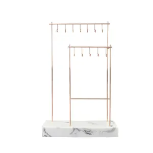 โลหะ12ตะขอเครื่องประดับยืนด้วยฐานหินอ่อน - Product Image 1