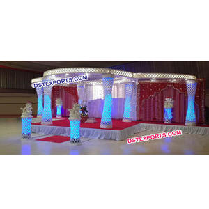 Último Estilo en Mandaps de Cristal para Bodas, Fabricante de Mandaps Reales para Bodas, Decoración Moderna para Bodas Indias en EE. UU. - Product Image 1