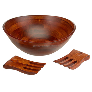 Juego de cuencos de madera de Acacia para Pasta de fruta de cereales, cuenco para servir de madera dura, cuencos de ensalada de madera de Acacia - Product Image 1