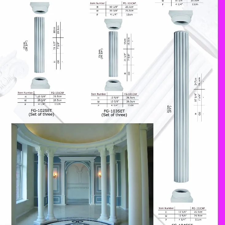 Columna de mármol de corona de poliestireno, alta calidad, buen precio, a la venta