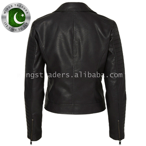 แจ็กเก็ตหนังแท้สำหรับผู้หญิง, เสื้อแจ็กเก็ตมอเตอร์ไซด์ดีไซน์ใหม่ระบายอากาศได้มีซิปปิดเสื้อแกะขนาดพิเศษสำหรับฤดูหนาว - Product Image 4