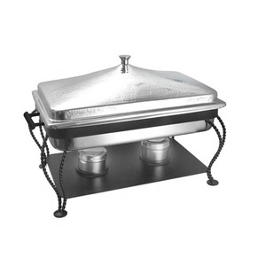 Chauffe-plats nickelés chauffe-plats nouveau Style fêtes de mariage restauration servant chauffe-plats en métal chauffe-plats - Product Image 5