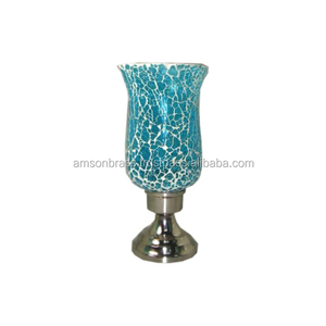 Brass Glass Decorative <b>Candle</b> Holder with Golden Finishes - Product Image 5