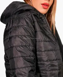 Chaqueta de plumón de Invierno para mujer con relleno brillante de moda con puño tejido, abrigo de invierno de alta calidad para mujer chaqueta Bomber acolchada Wholes - Product Image 1