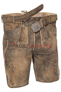 New Style Custom Leather Suede Goat Bock Vintage Bavarian Austrian Lederhosen Men Kurz German Lederhosen 3D Embroidery - Product Image 4