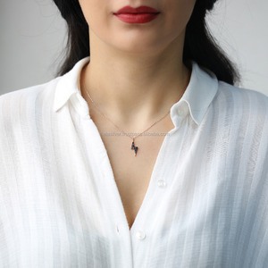 Colgante de diseño de señal Flash chapado en oro rosa para mujer, joyería de plata de ley 925, venta al por mayor - Product Image 2