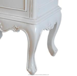Wooden Mahogany Furniture White Nightstands <b>Table</b> One Drawer French Style. - Product Image 5