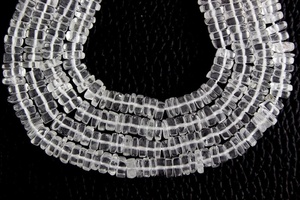 16 "หินควอทซ์ยาวสีขาวลูกปัดเรียบสีใสเป็นธรรมชาติสำหรับสร้อยคอและสร้อยข้อมือ - Product Image 5