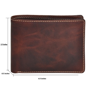 Men's Genuine Leather <b>Wallet</b> Handmade Vintage Fold Closure <b>Brown</b> Short Daily Use - Product Image 3