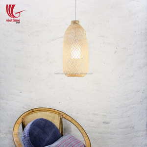 Rural Style Hand Woven Bamboo Basket Lampshade for Ceiling Light Wholesale - Product Image 5