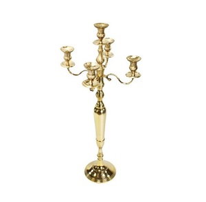 Gold <b>Candelabra</b> Beautifully Hand Crafted From High Quality Aluminium In Bulk For Home Decoration Wedding Decoration - Product Image 5